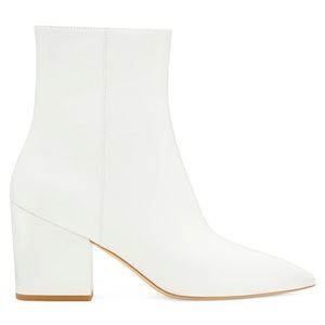Stuart Weitzman White Avenue 75 Block Bootie